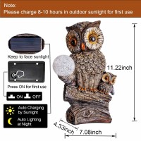 Foreby Garden Decor Owl Statues Fall Decorations For Outdoor Resin Owl Figurines With Solar Lighted Ball Owl Gardening Gifts Fo