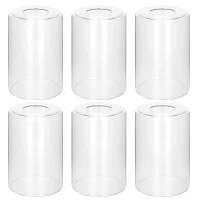 6 Pack Clear Glass Shades Replacement 551In Height 394In Diameter 165In Fitter High Transmittance Cylinder Glass Lampshade Re