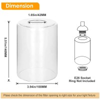 6 Pack Clear Glass Shades Replacement 551In Height 394In Diameter 165In Fitter High Transmittance Cylinder Glass Lampshade Re