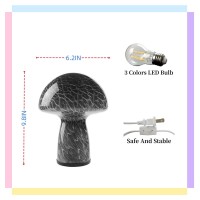 Mkolour Mushroom Bedside Table Lamps Glass Led Bedside Night Lamps Vintage Small Table Lamps For Bedroom Living Room Nightsta