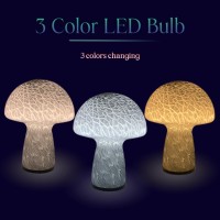 Mkolour Mushroom Bedside Table Lamps Glass Led Bedside Night Lamps Vintage Small Table Lamps For Bedroom Living Room Nightsta