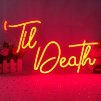 Til Death Neon Sign Dimmable Til Death Led Sign Art Wall Decor Til Death Sign For Valentines Day Bachelorette Gifts Backdrop Pa