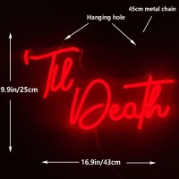 Til Death Neon Sign Dimmable Til Death Led Sign Art Wall Decor Til Death Sign For Valentines Day Bachelorette Gifts Backdrop Pa