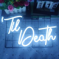 Til Death Neon Sign Dimmable Til Death Led Sign Art Wall Decor Til Death Sign For Valentines Day Bachelorette Gifts Backdrop Pa