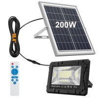 Tfkk 200W Solar Street Light Waterproof 16Ft Wire Light Sensor Solar Parking Lot Lights 20000Lm Solar Security Flood Lights Ou