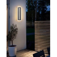 Rosysky Outdoor Wall Sconce 18W Led Modern Porch & Patio Wall Light Fixture Black Sconces Wall Lighting Elegant White Acrylic Waterproof Wall Lamp For House,Garage,Courtyard (13.8In)