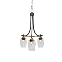 Paramount Downlight, 3 Light, Chandelier In Matte Black & Brass Finish With 5