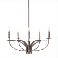 Monterey 5 Light Chandelier Shown In Graphite & Painted Distressed Wood-Look Metal Finish