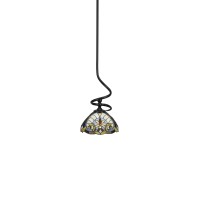 Capri Stem Mini Pendant With Hang Straight Swivel Shown In Matte Black Finish With 12