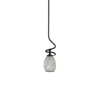 Capri Stem Mini Pendant With Hang Straight Swivel Shown In Matte Black Finish With 5