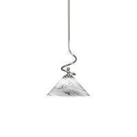 Capri Stem Mini Pendant With Hang Straight Swivel Shown In Brushed Nickel Finish With 12