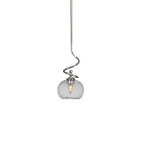 Capri Stem Mini Pendant With Hang Straight Swivel Shown In Brushed Nickel Finish With 7