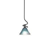 Capri Stem Mini Pendant With Hang Straight Swivel Shown In Matte Black Finish With 7