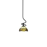 Capri Stem Mini Pendant With Hang Straight Swivel Shown In Matte Black Finish With 7