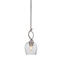 Monterey 1 Light Mini Pendant Shown In Graphite & Painted Distressed Wood-Look Metal Finish With 6