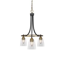 Paramount Downlight, 3 Light, Chandelier In Matte Black & Brass Finish With 4.5