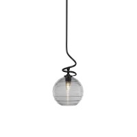 Capri Stem Mini Pendant With Hang Straight Swivel Shown In Matte Black Finish With 10