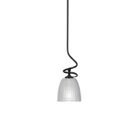 Capri Stem Mini Pendant With Hang Straight Swivel Shown In Matte Black Finish With 5