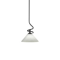 Capri Stem Mini Pendant With Hang Straight Swivel Shown In Matte Black Finish With 10