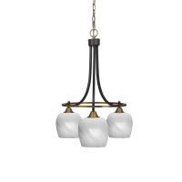 Paramount Downlight, 3 Light, Chandelier In Matte Black & Brass Finish With 6