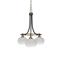 Paramount Downlight, 3 Light, Chandelier In Matte Black & Brass Finish With 7