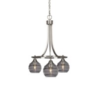 Paramount Downlight, 3 Light, Chandelier In Brushed Nickel Finish With 6