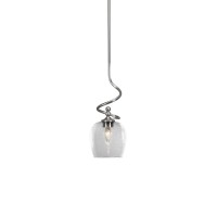 Capri Stem Mini Pendant With Hang Straight Swivel Shown In Brushed Nickel Finish With 6