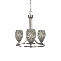 Paramount Uplight, 3 Light, Chandelier In Brushed Nickel Finish With 5