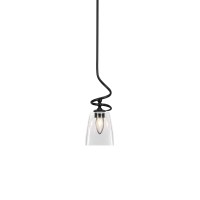 Capri Stem Mini Pendant With Hang Straight Swivel Shown In Matte Black Finish With 4.5