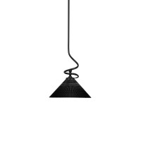 Capri Stem Mini Pendant With Hang Straight Swivel Shown In Matte Black Finish With 12