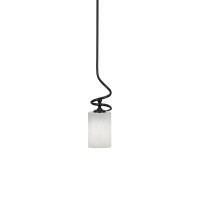 Capri Stem Mini Pendant With Hang Straight Swivel Shown In Matte Black Finish With 4