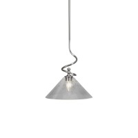 Capri Stem Mini Pendant With Hang Straight Swivel Shown In Brushed Nickel Finish With 12