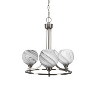 Paramount Uplight, 3 Light, Chandelier In Brushed Nickel Finish With 5.75