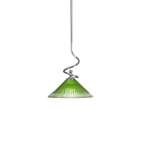 Capri Stem Mini Pendant With Hang Straight Swivel Shown In Brushed Nickel Finish With 10