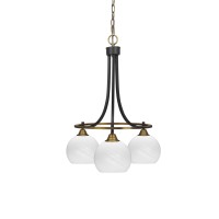 Paramount Downlight, 3 Light, Chandelier In Matte Black & Brass Finish With 5.75