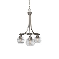 Paramount Downlight, 3 Light, Chandelier In Brushed Nickel Finish With 6