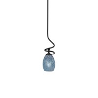 Capri Stem Mini Pendant With Hang Straight Swivel Shown In Matte Black Finish With 5