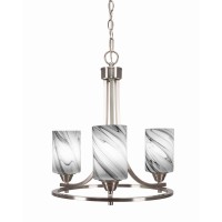 Paramount Uplight, 3 Light, Chandelier In Brushed Nickel Finish With 4