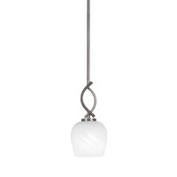 Monterey 1 Light Mini Pendant Shown In Graphite & Painted Distressed Wood-Look Metal Finish With 6