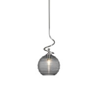 Capri Stem Mini Pendant With Hang Straight Swivel Shown In Brushed Nickel Finish With 10