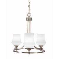 Paramount Uplight, 3 Light, Chandelier In Brushed Nickel Finish With 5.5