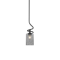 Capri Stem Mini Pendant With Hang Straight Swivel Shown In Matte Black Finish With 4