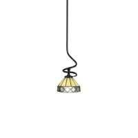 Capri Stem Mini Pendant With Hang Straight Swivel Shown In Matte Black Finish With 7