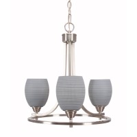 Paramount Uplight, 3 Light, Chandelier In Brushed Nickel Finish With 5