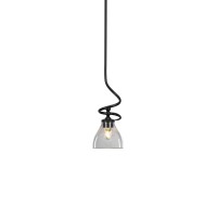 Capri Stem Mini Pendant With Hang Straight Swivel Shown In Matte Black Finish With 6.25