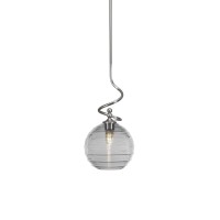 Capri Stem Mini Pendant With Hang Straight Swivel Shown In Brushed Nickel Finish With 10