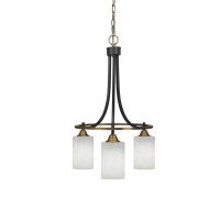 Paramount Downlight, 3 Light, Chandelier In Matte Black & Brass Finish With 4