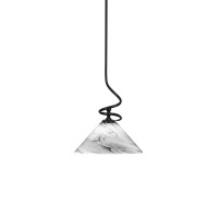 Capri Stem Mini Pendant With Hang Straight Swivel Shown In Matte Black Finish With 12