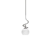 Capri Stem Mini Pendant With Hang Straight Swivel Shown In Brushed Nickel Finish With 5.75