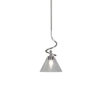 Capri Stem Mini Pendant With Hang Straight Swivel Shown In Brushed Nickel Finish With 7